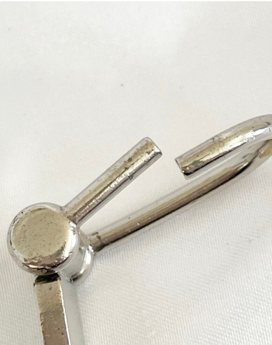 Vintage 1990s Gucci Articulated GUCCI Logo Keychain Silver Tone Made in Italy Rare