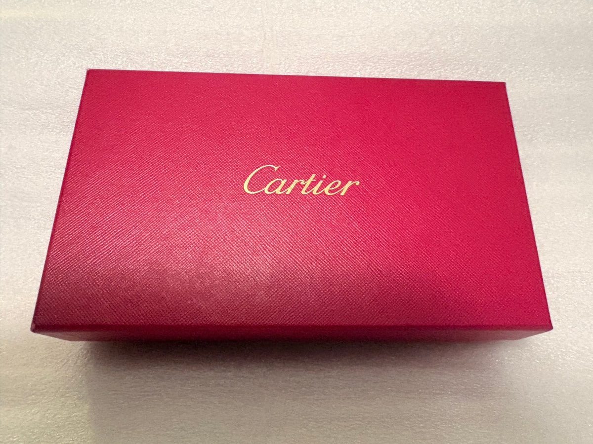 Cartier Happy Birthday Bordeaux Patent Leather Zip Around Wallet | Full Collector Set | Box, Cards, Dust Cloth | Made in France
