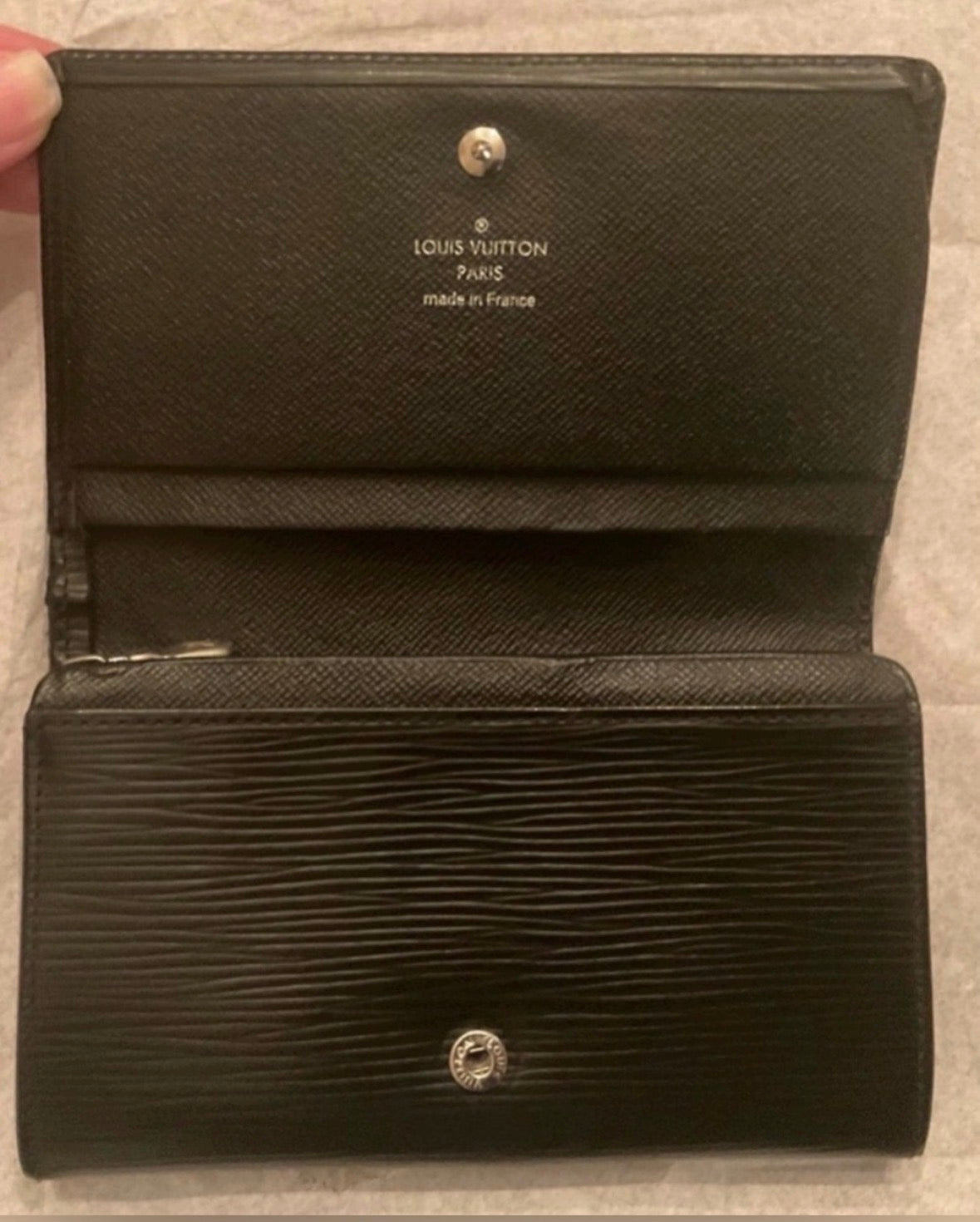LOUIS VUITTON Alexandra Wallet Black Epi Leather Authenticated 2012 France