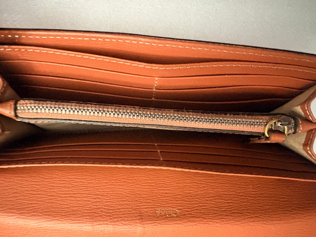 Chloé Paddington Rosewood Leather Long Wallet Lock Key + COA Y2K
