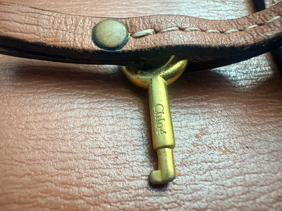 Chloé Paddington Rosewood Leather Long Wallet Lock Key + COA Y2K