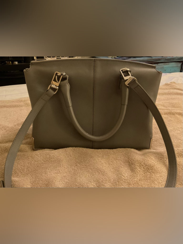 Alexander Wang Prisma Skeletal Gray Leather Satchel | Two Removable Zip Pouches | listing photo 9