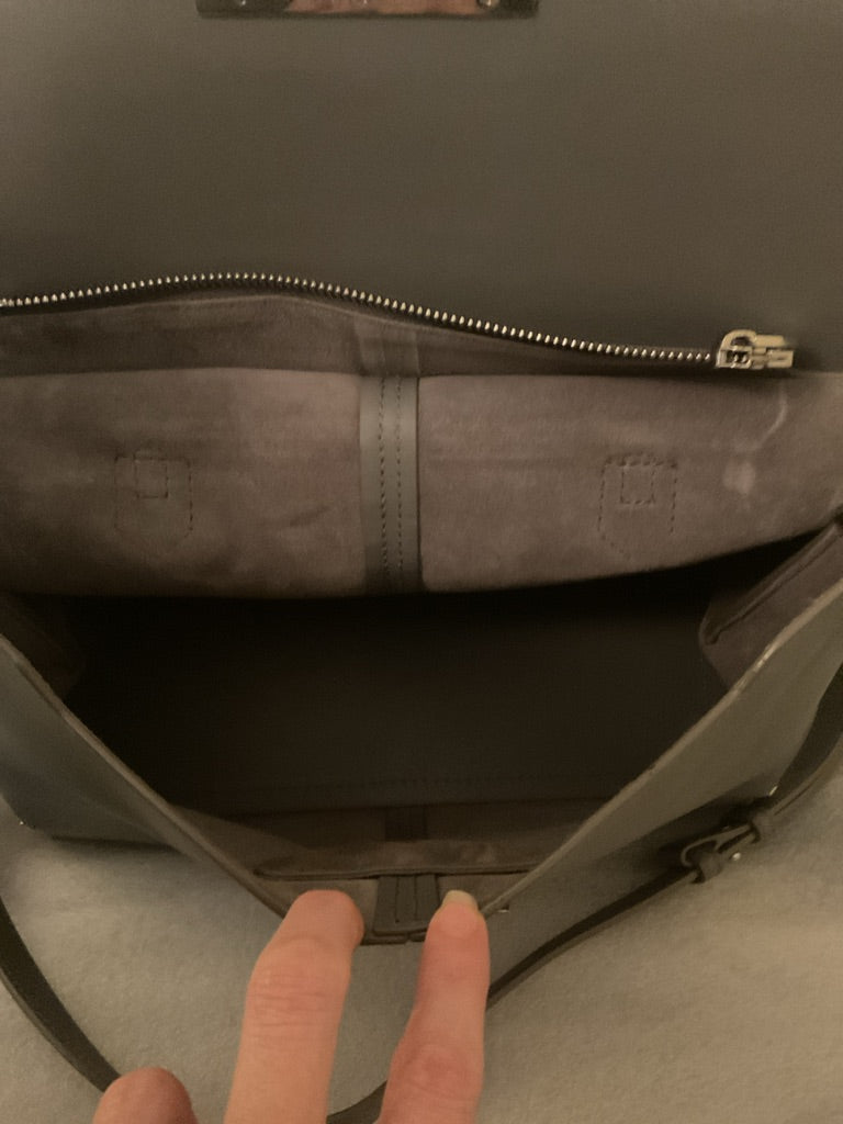 Alexander Wang Prisma Skeletal Gray Leather Satchel | Two Removable Zip Pouches | listing photo 8