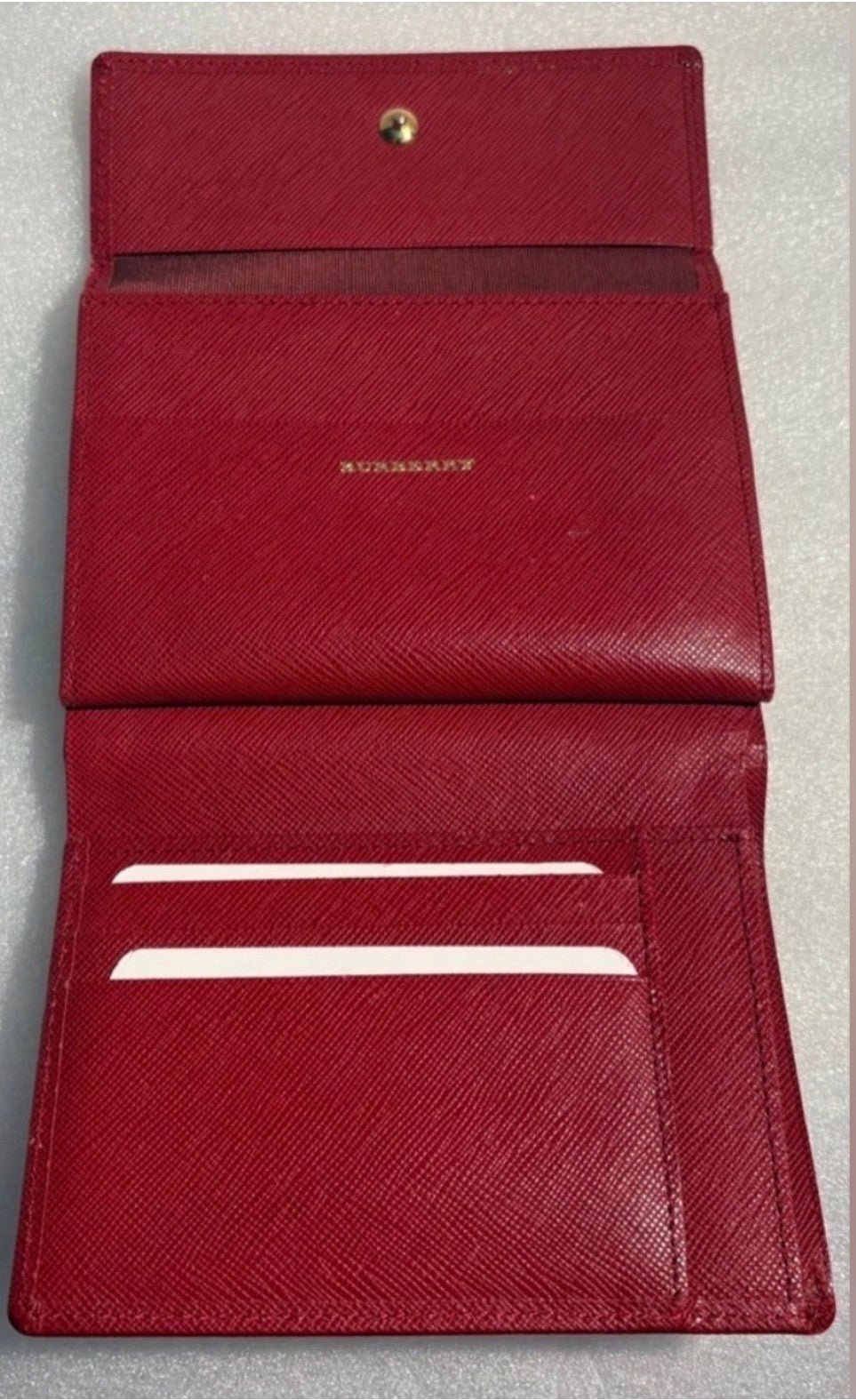 Burberry Red Leather Kiss Lock Wallet Nova Check Lining Rare Colorway Entrupy COA