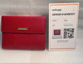 Burberry Red Leather Kiss Lock Wallet Nova Check Lining Rare Colorway Entrupy COA