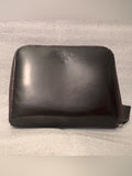 Vintage Prada Milano espresso brown zip-around wallet front view