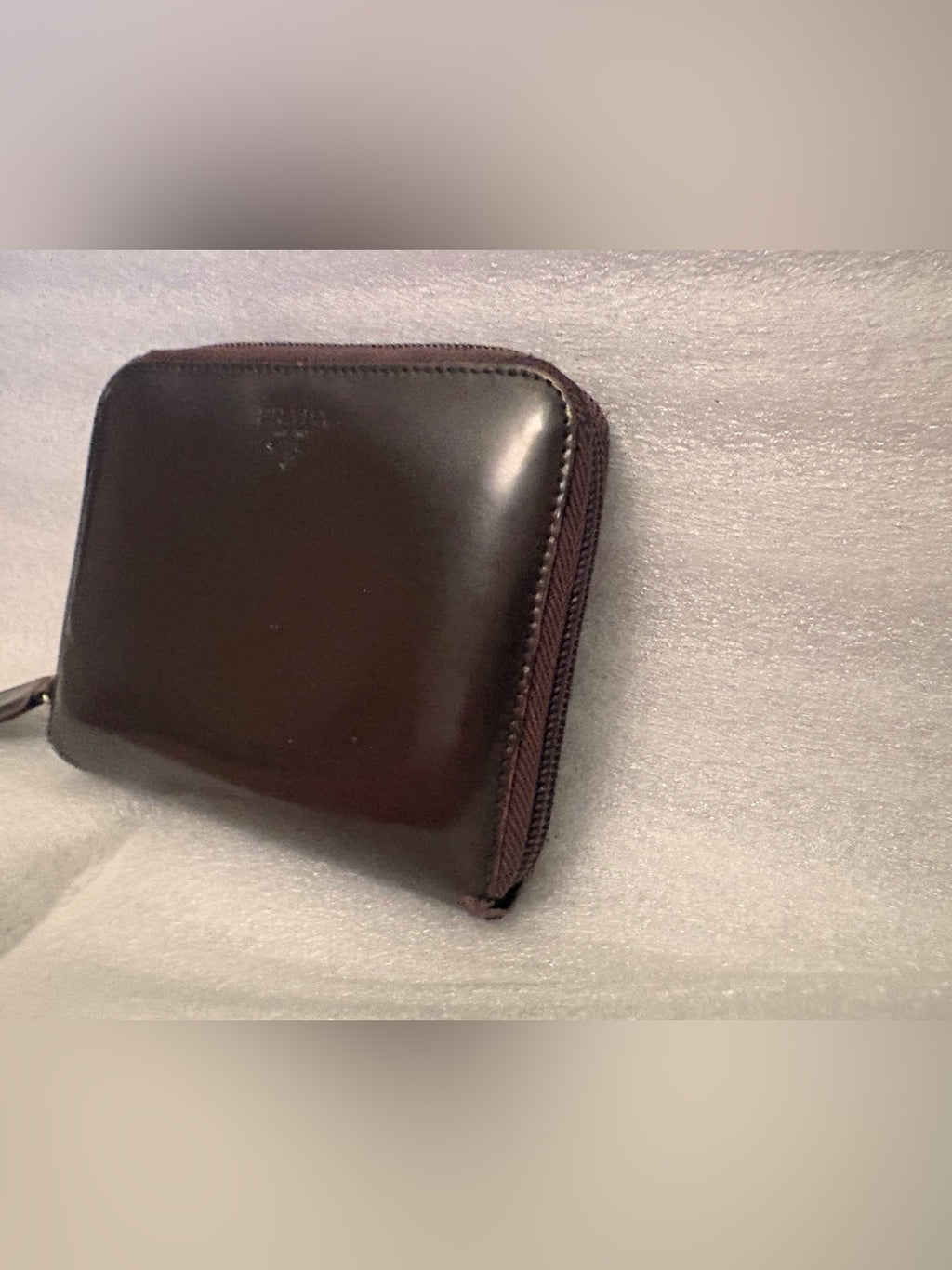 Vintage Prada brown leather wallet
