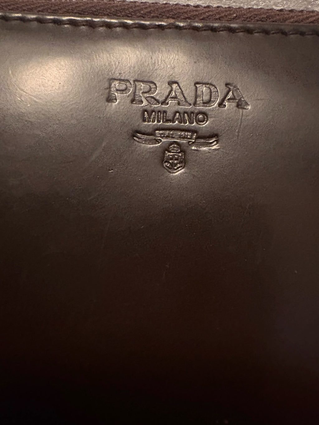 Vintage Prada brown leather wallet