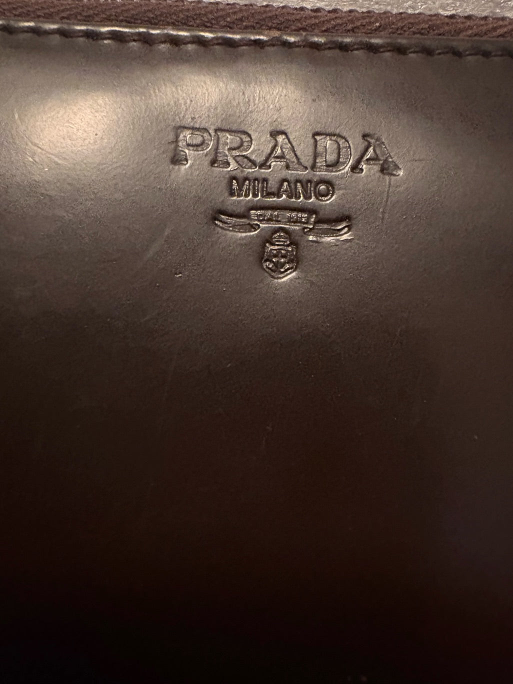 Vintage Prada brown leather wallet