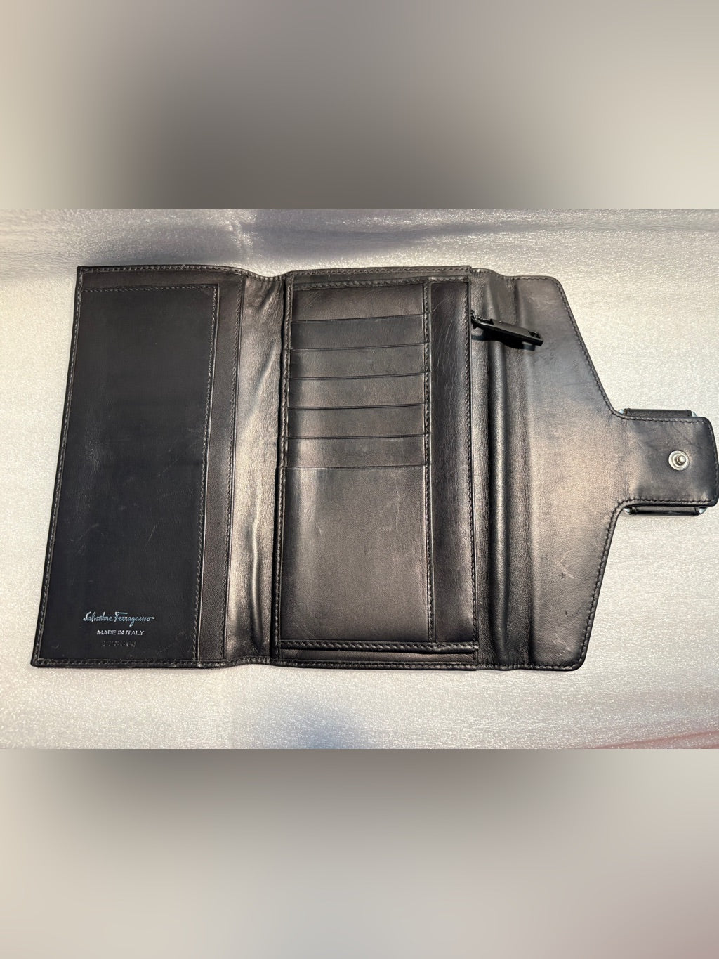 Salvatore Ferragamo black long wallet