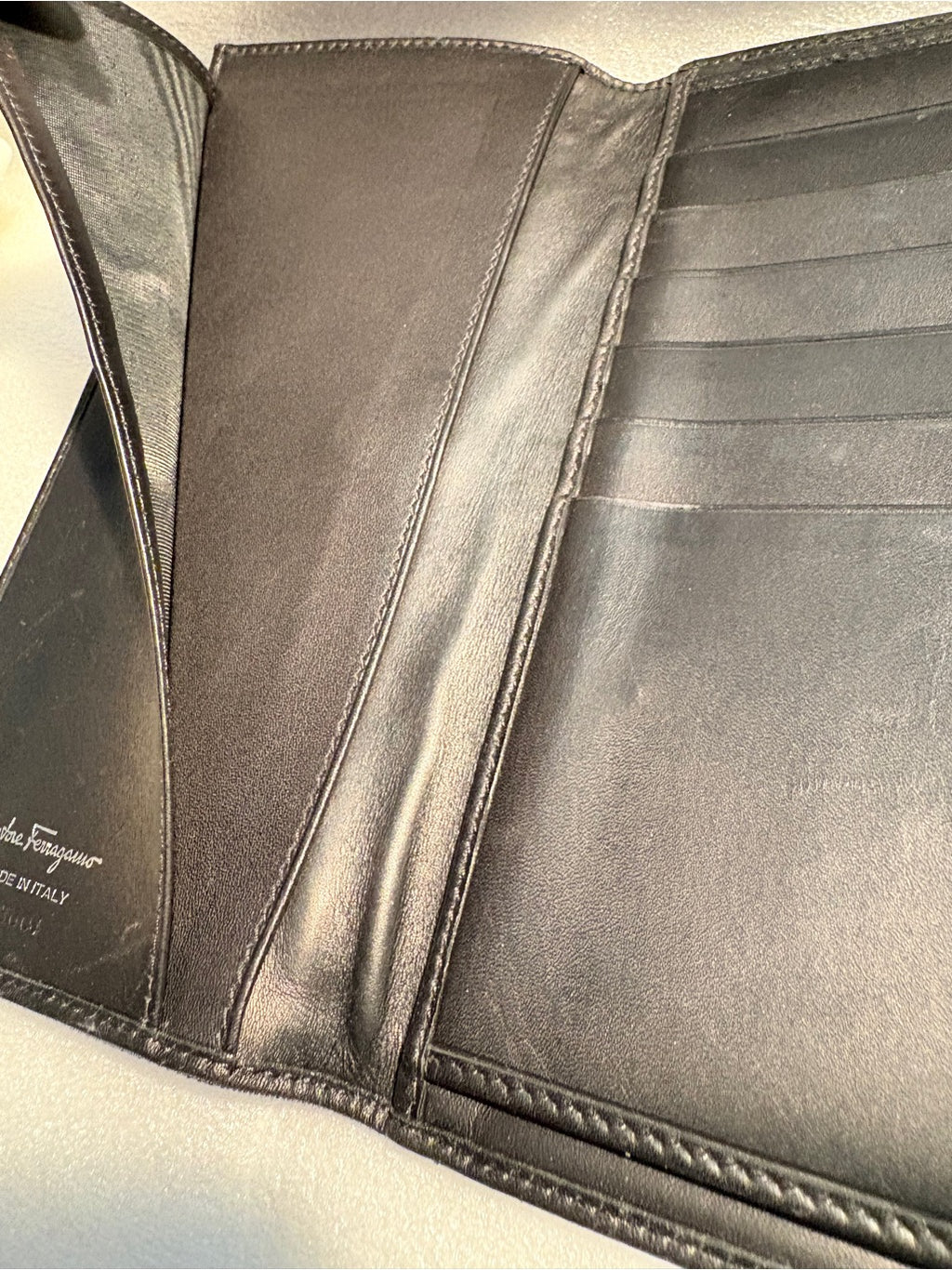 Salvatore Ferragamo black long wallet