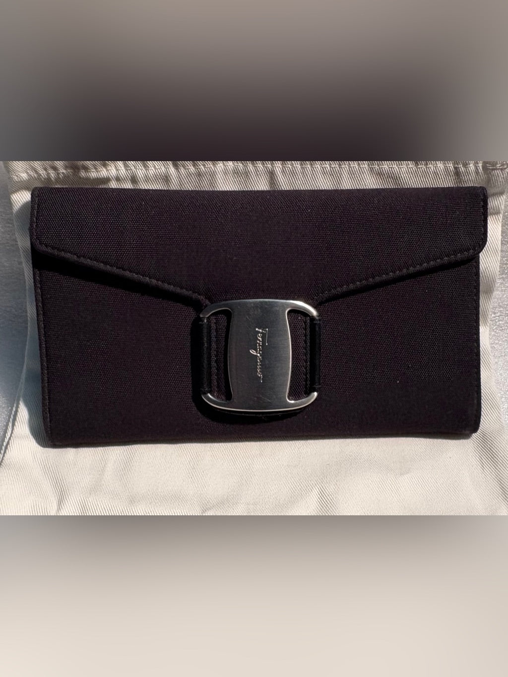 Salvatore Ferragamo black long wallet