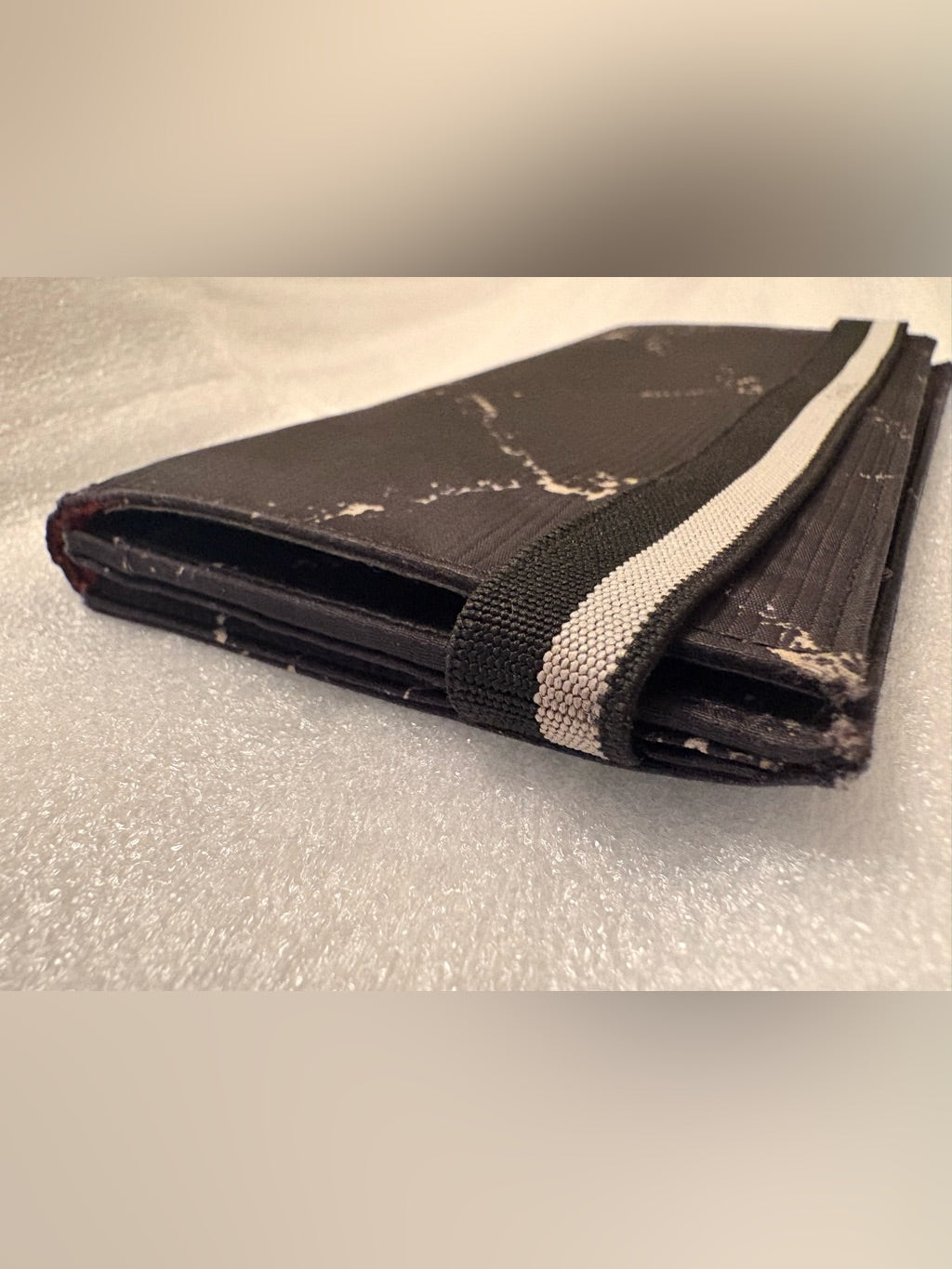 Vintage Chanel Travel Line Black Nylon Jacquard Wallet | Red Interior & Matching Authenticity Card | listing photo 6