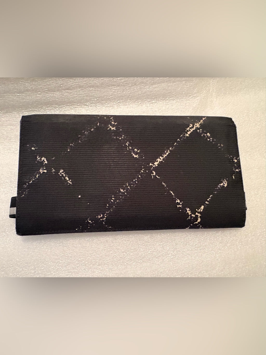 Vintage Chanel Travel Line Black Nylon Jacquard Wallet | Red Interior & Matching Authenticity Card | listing photo 4