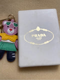 Prada Saffiano leather teddy bear bag charm front view