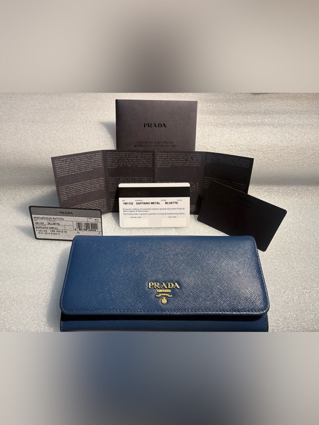 Prada Bluette Saffiano wallet