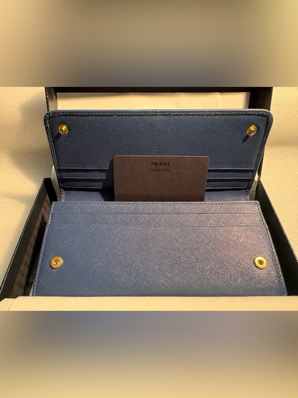 Prada Bluette Saffiano wallet