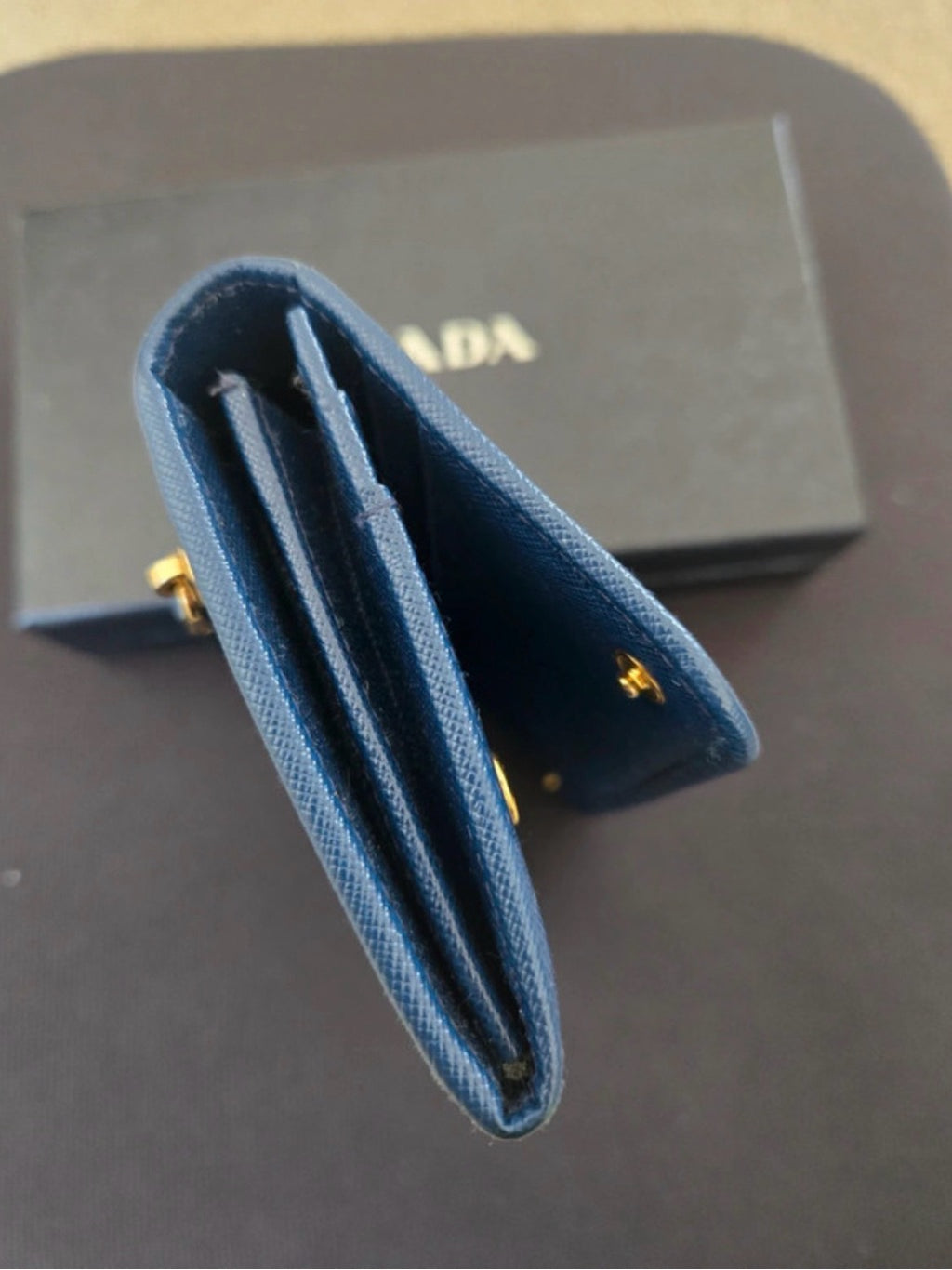 Prada Bluette Saffiano wallet