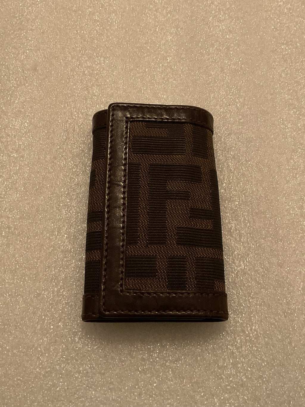 Vintage Fendi Zucca FF 6 key holder case front view