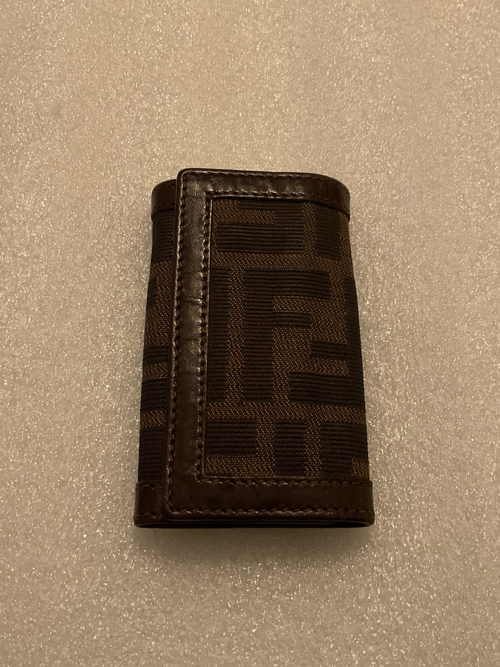 Vintage Fendi Zucca FF 6 key holder case front view