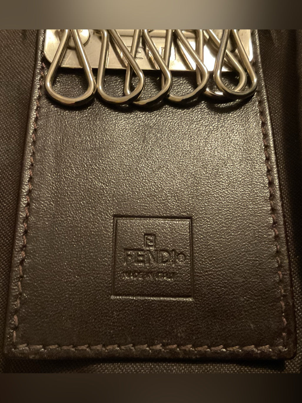 Vintage Fendi Zucca key case