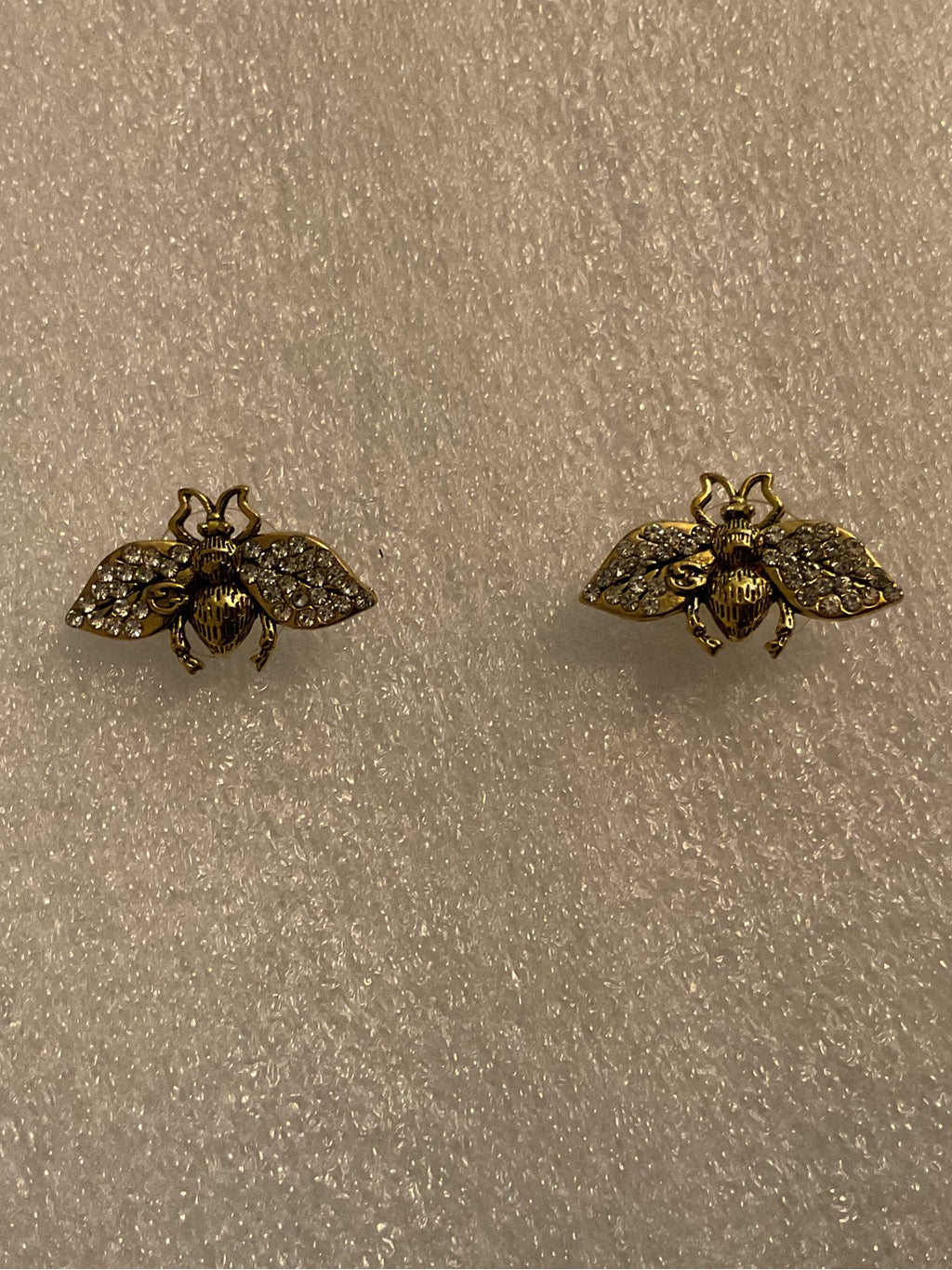 Independently Upcycled Gucci-Branded GG Crystal Bee Hardware Earrings | listing photo 2