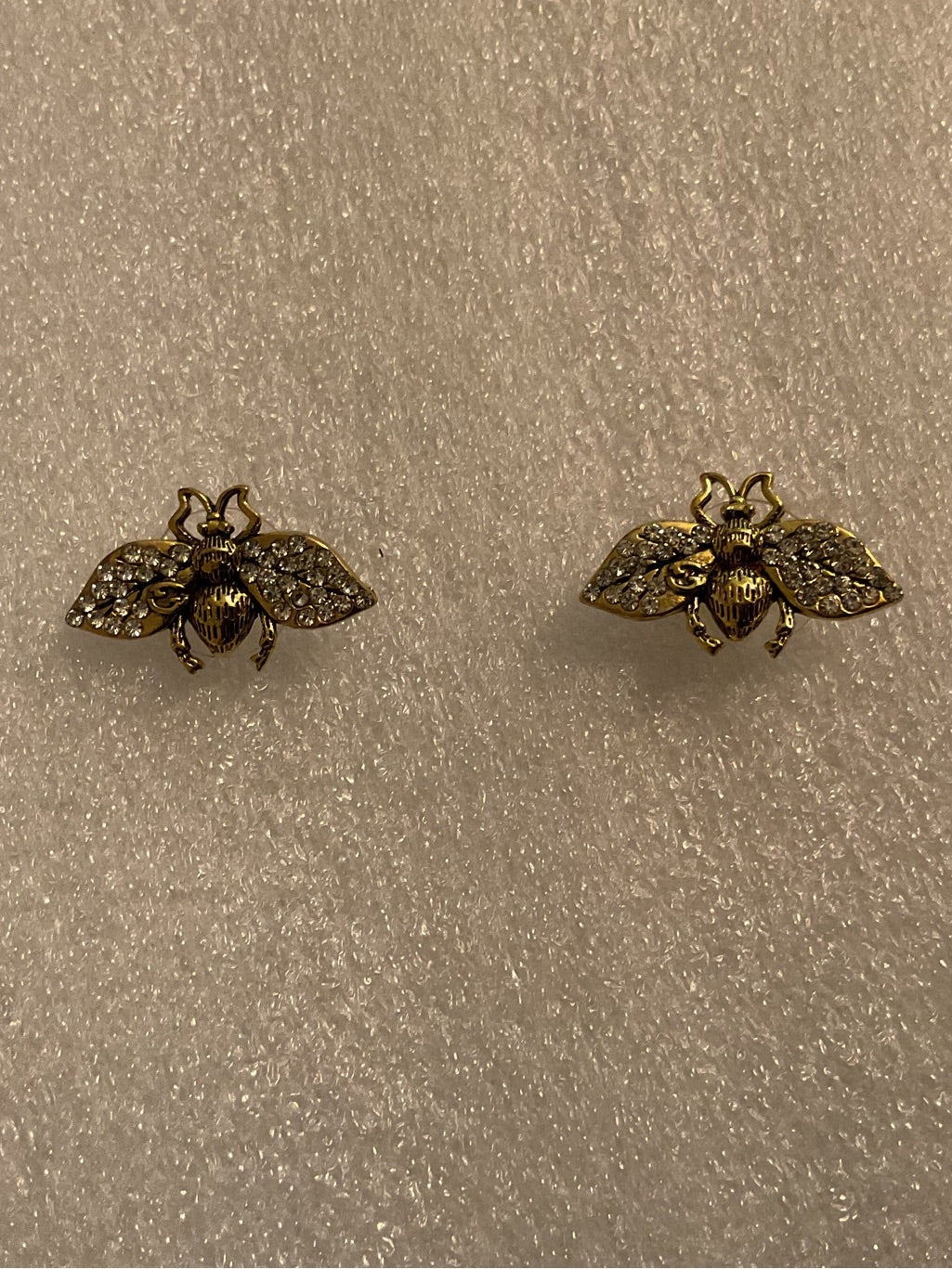 Independently Upcycled Gucci-Branded GG Crystal Bee Hardware Earrings | listing photo 2