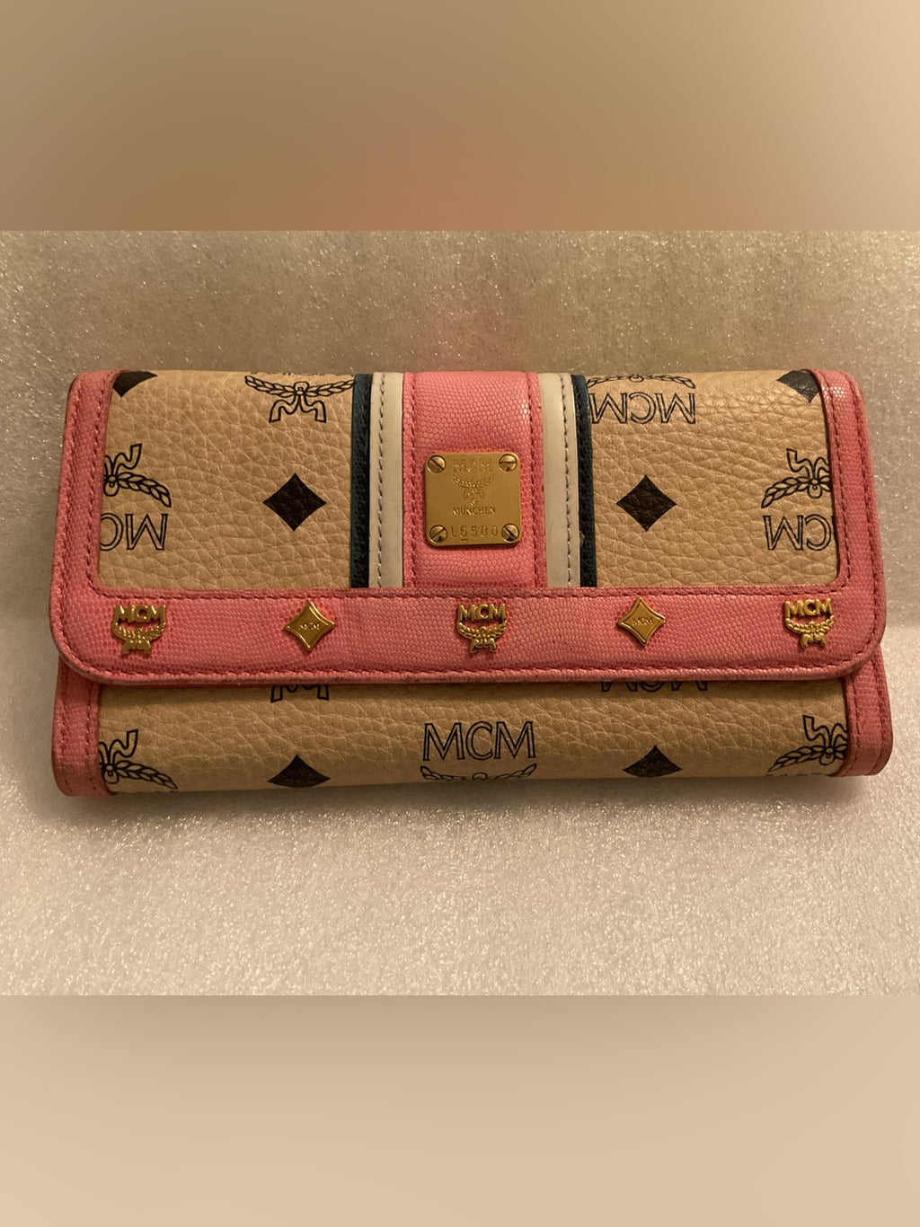 MCM Visetos pink continental wallet