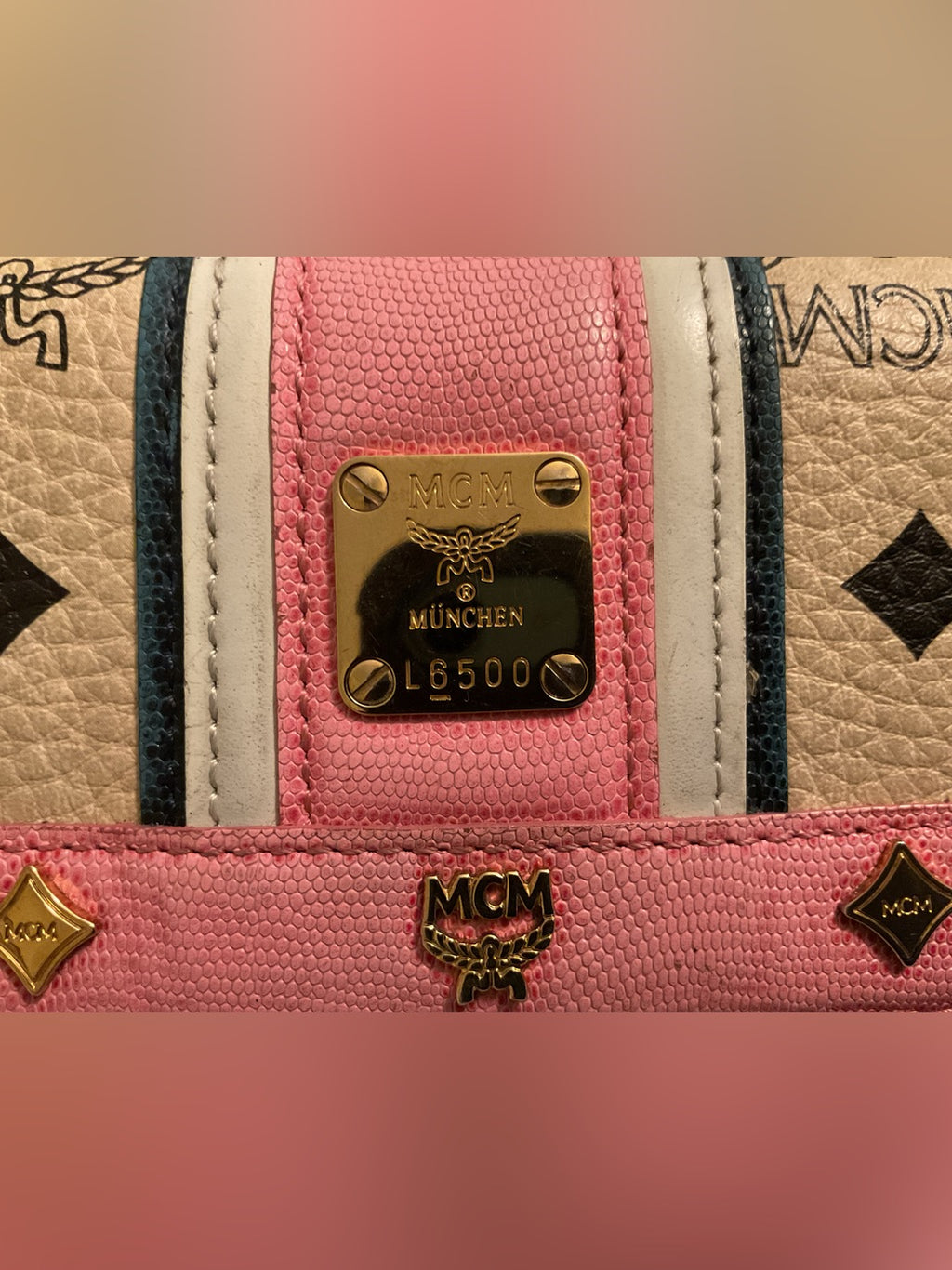 MCM Visetos pink continental wallet
