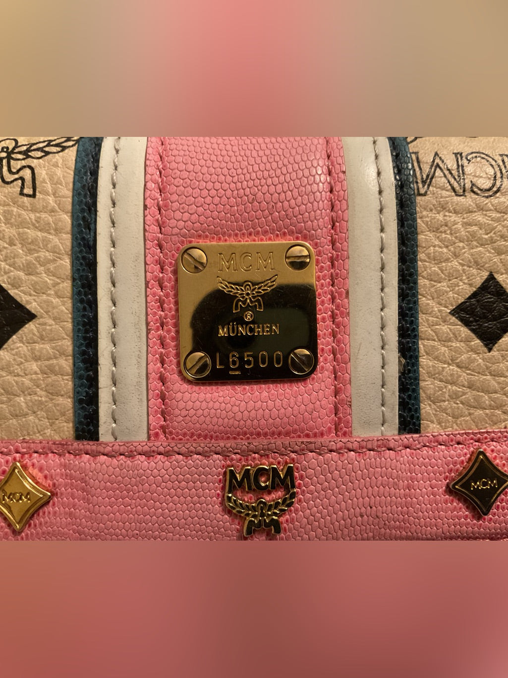 MCM Visetos pink continental wallet
