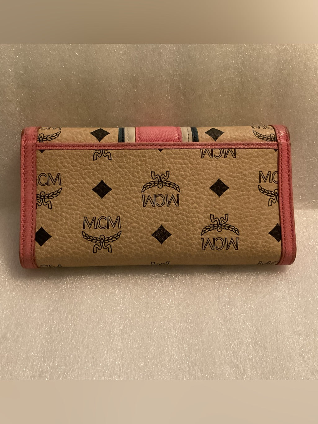 MCM Visetos pink continental wallet