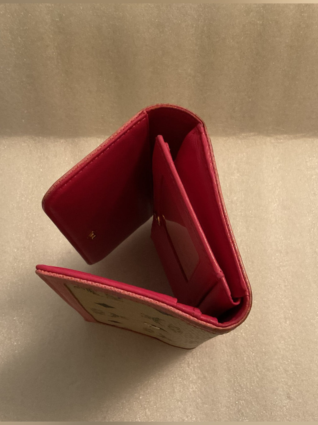 MCM Visetos pink continental wallet