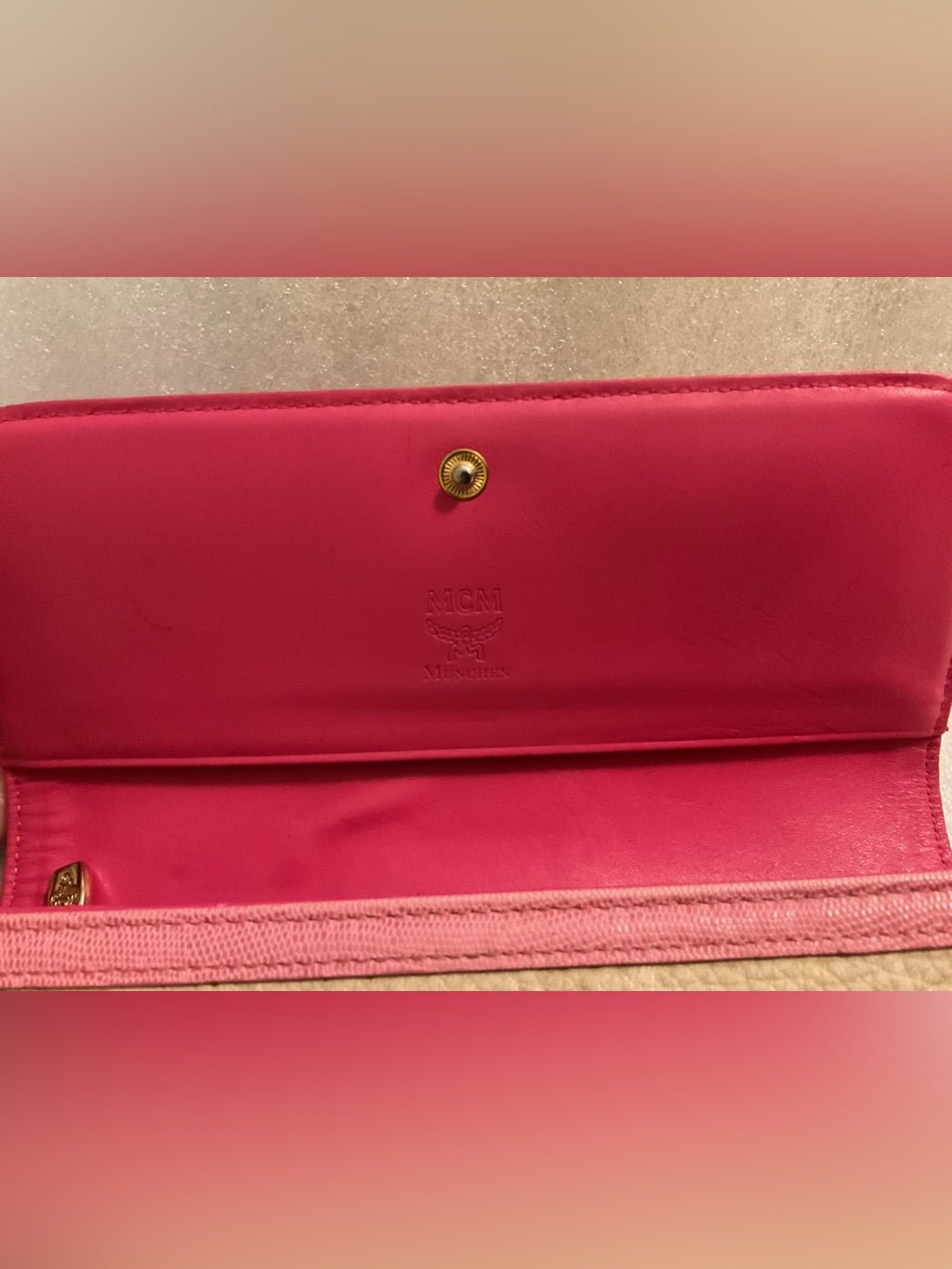 MCM Visetos pink continental wallet