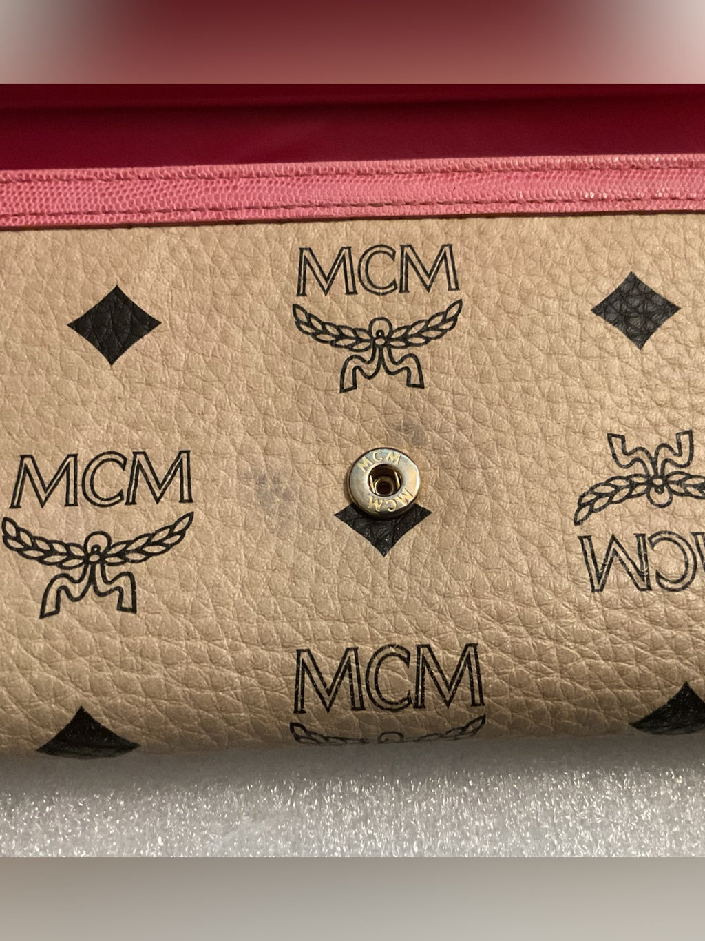 MCM Visetos pink continental wallet
