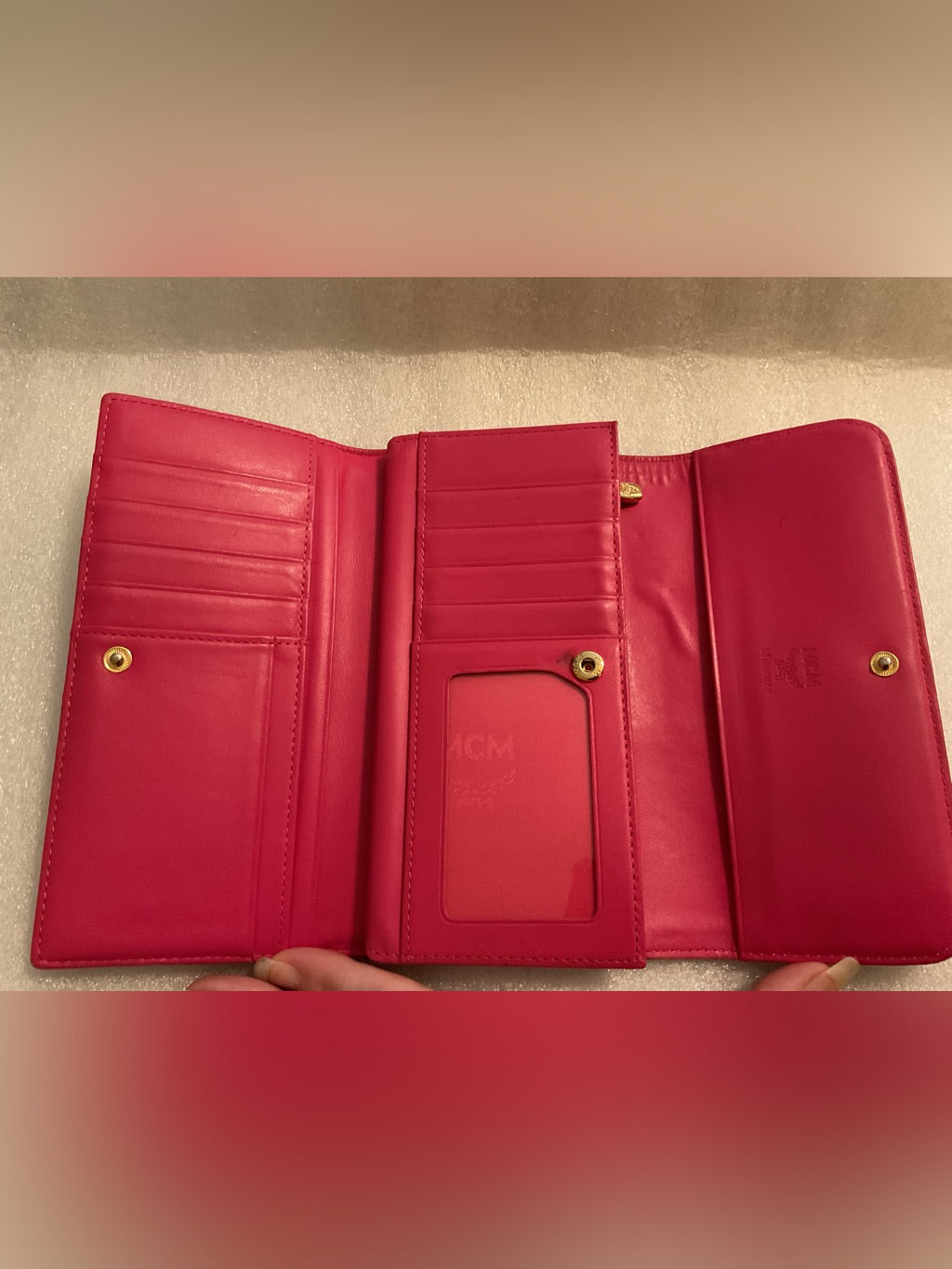 MCM Visetos pink continental wallet