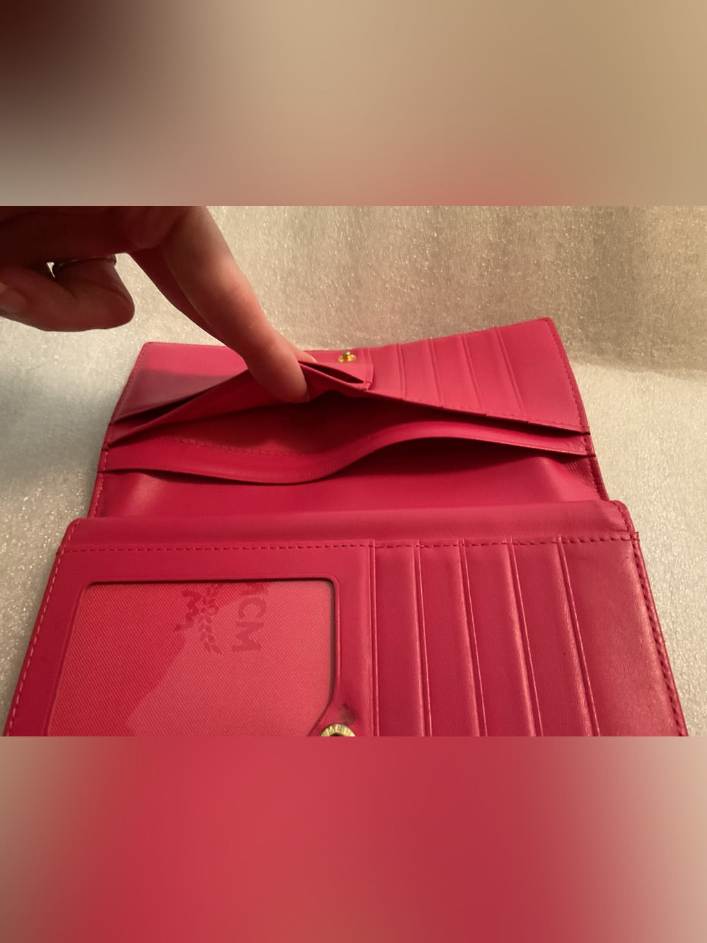 MCM Visetos pink continental wallet