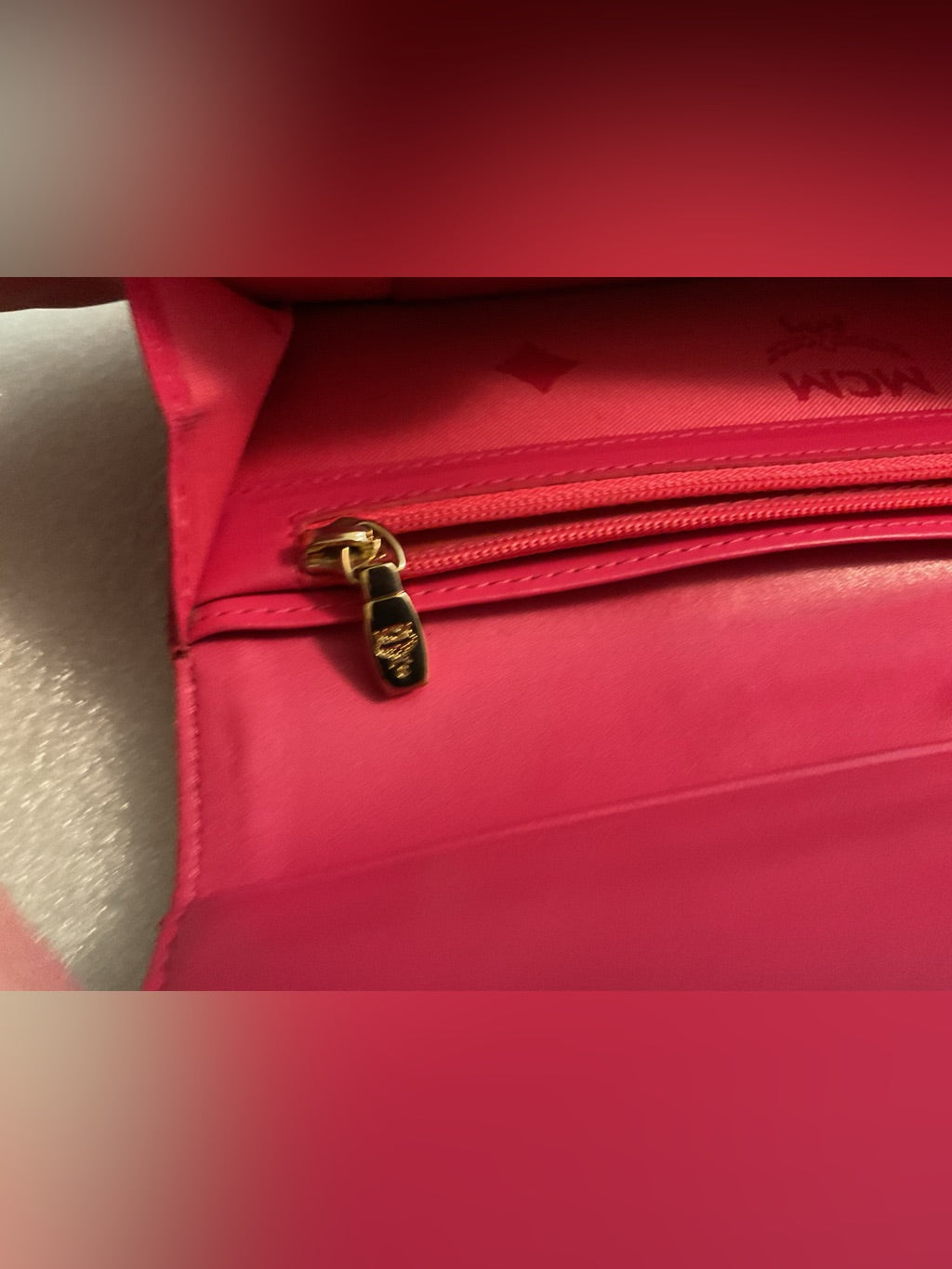 MCM Visetos pink continental wallet