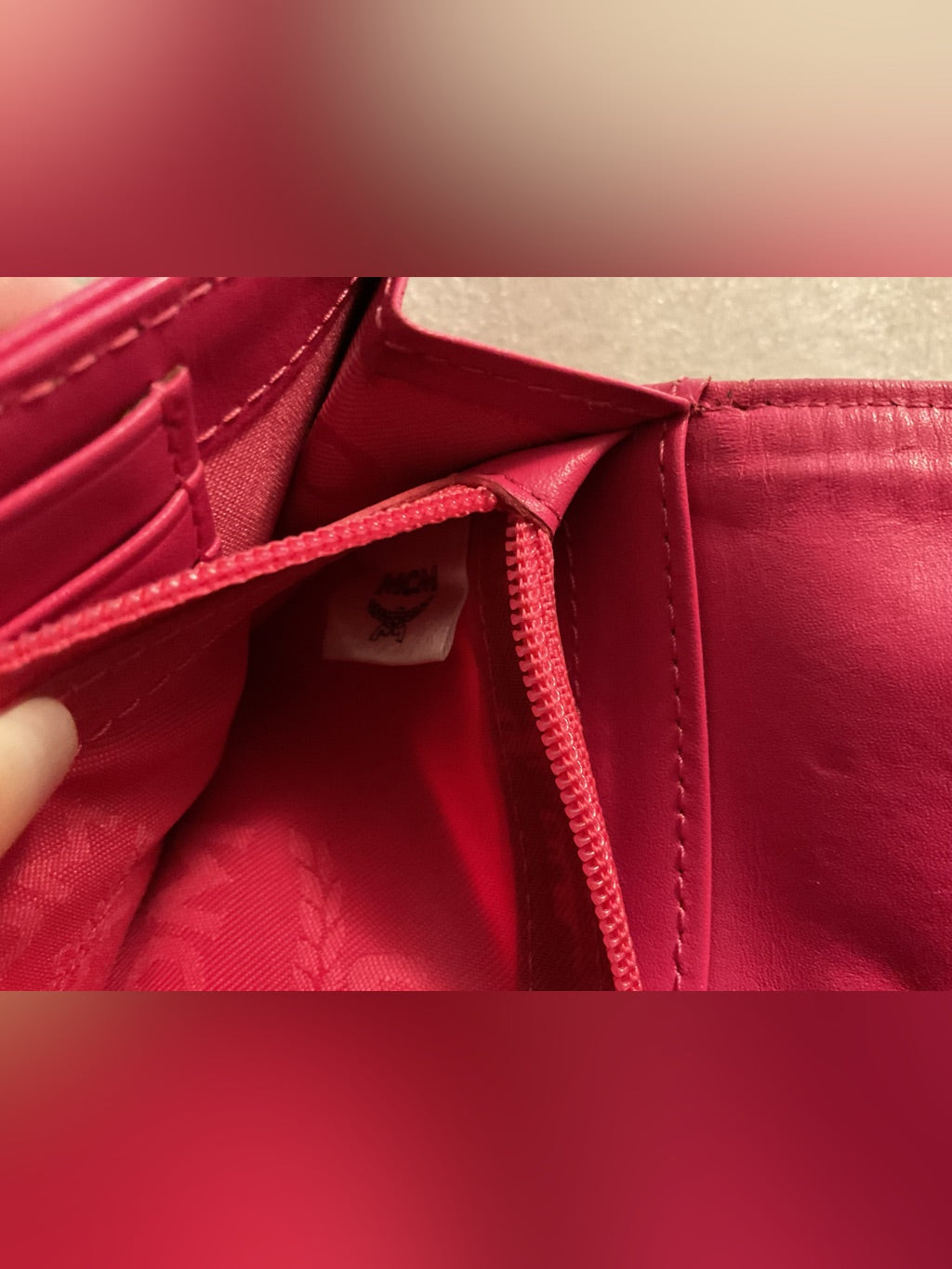 MCM Visetos pink continental wallet