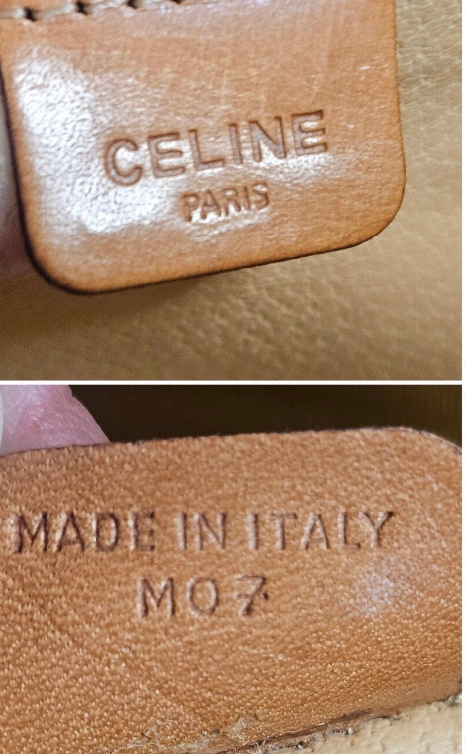 Vintage CELINE Macadam Large Portfolio Clutch Wristlet M07 Italy + Chain