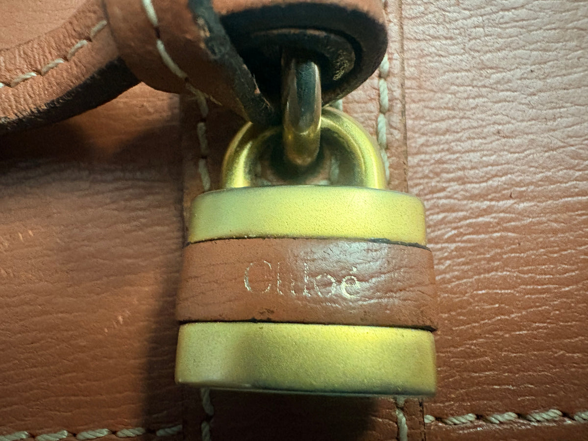Chloé Paddington Rosewood Leather Long Wallet Lock Key + COA Y2K