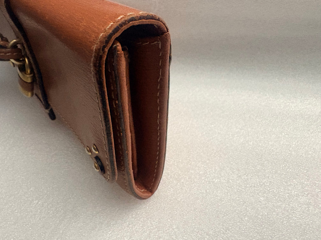 Chloé Paddington Rosewood Leather Long Wallet Lock Key + COA Y2K