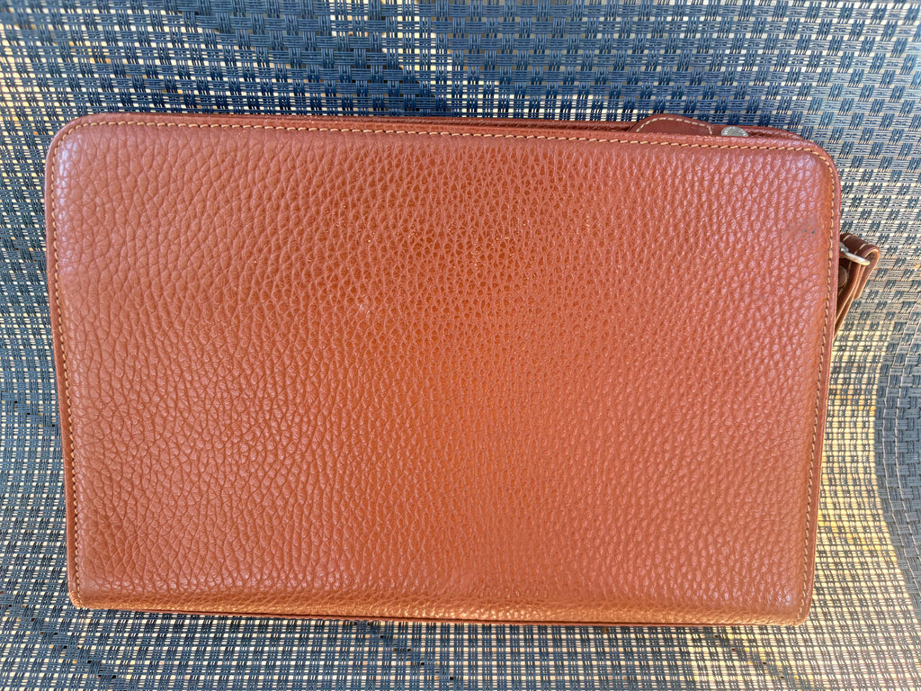 Vintage Burberrys of London Brown Pebbled Leather Wristlet Clutch