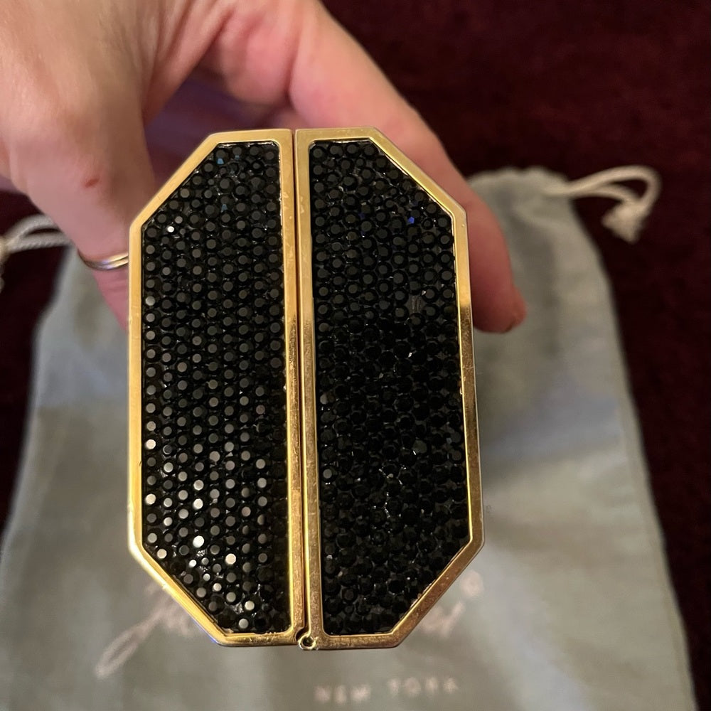 Vintage Judith Leiber Black and Gold Crystal Clutch. | listing photo 6