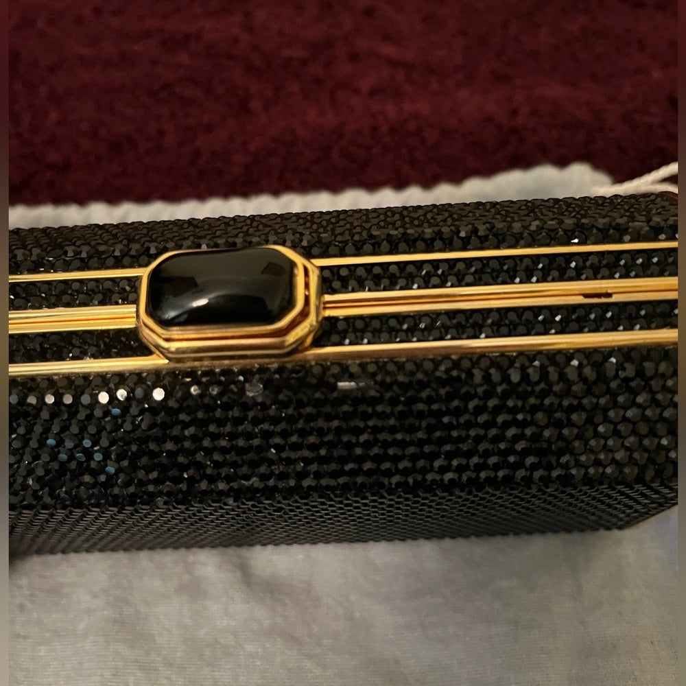 Vintage Judith Leiber Black and Gold Crystal Clutch. | listing photo 15