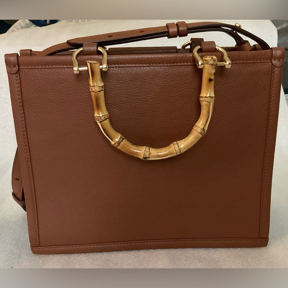 Radley London Limited Edition Bamboo Handle Leather Satchel — Seaweed Coastal | listing photo 4