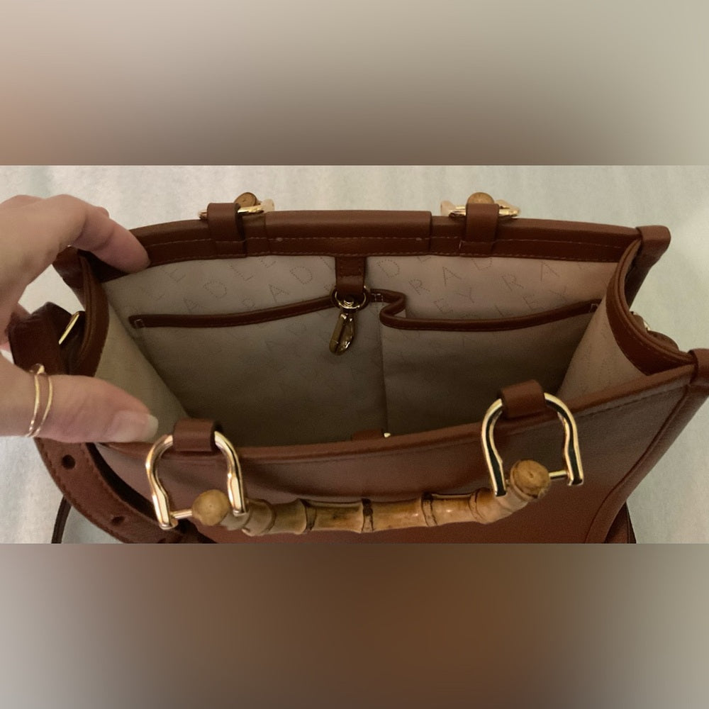 Radley London Limited Edition Bamboo Handle Leather Satchel — Seaweed Coastal | listing photo 12