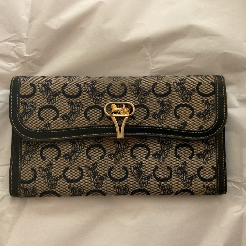 CELINE Vintage Horse Carriage Long Wallet – Archive Era. Made in Italy | listing photo 1