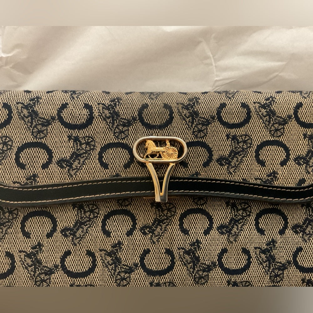 CELINE Vintage Horse Carriage Long Wallet – Archive Era. Made in Italy | listing photo 2