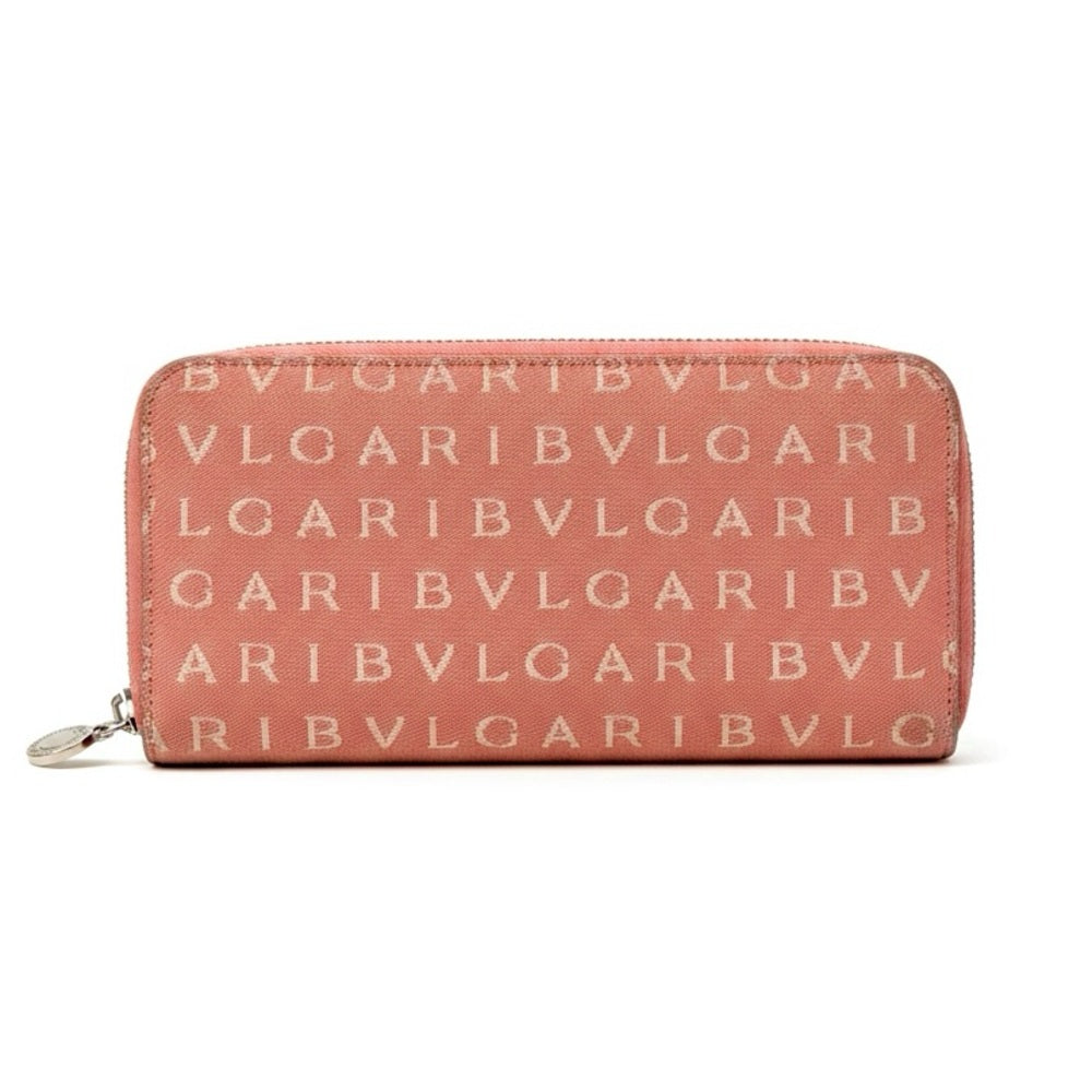 Bulgari coral pink BVLGARI logo zip-around wallet, photo 1 of 16