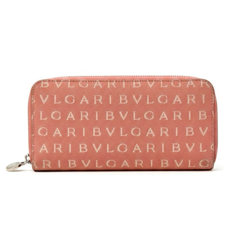 Bulgari coral pink BVLGARI logo zip-around wallet, photo 1 of 16